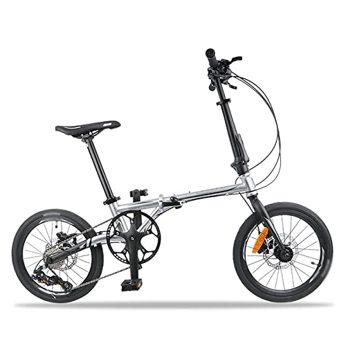 Folding Bike : YZDKJDZ Adult Folding Bike, 9-speed oil brake chromoly steel folding bike, Lightweight Commuter City Bike, Easy To Install For Adult Unisex, Disc Brake