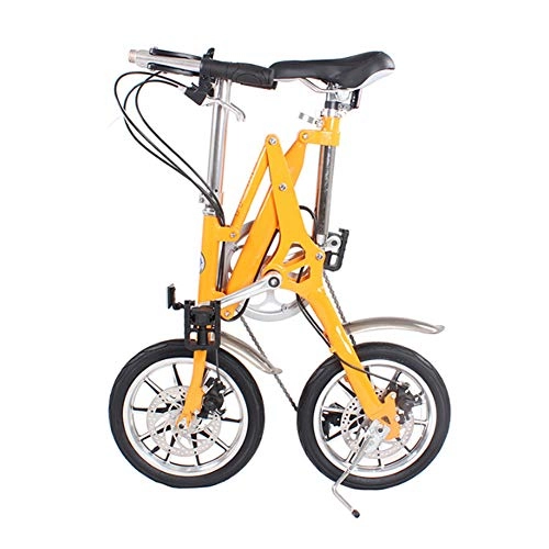 Folding Bike : ZCPDP 14inch Folding Bike Aluminum 7 Speed and Single Speed Bicycle A Light Folding Bike That Can Be Pushed Around At Will