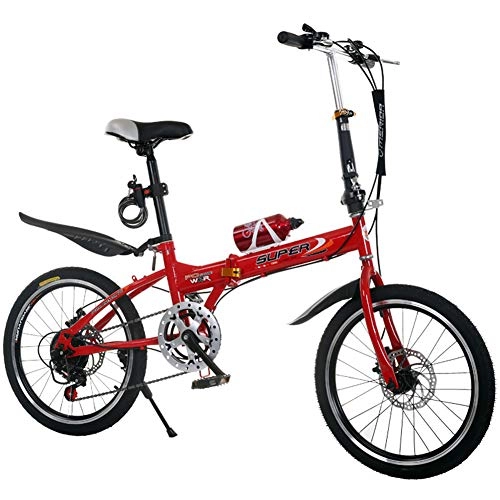 Folding Bike : ZCPDP Mountain Bike Front and Rear Disc Brake Bicycle 20 Inch Variable Speed Folding Student Car Adult Bicycle Mountain Bike