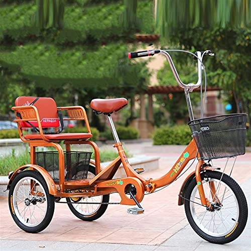 Folding Bike : ZCXBHD Adult Trike 1 Speed 3-Wheel 16 Inch Adjustable Trike Folding Adult Trikes and Bike Basket Exercise Bike Large Size Basket for Recreation Shopping Exercise Exercise Men's Women's Tricycles