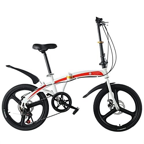 Folding Bike : zcyg 20 Inch Mountain Bike, Foldable Bike, For Women Womens Ladies Bike, Mens Bicycle(Size:20inch, Color:White)