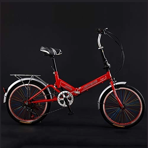 Folding Bike : ZDXC 20-inch Foldable Bike Shock-absorbing Male and Female Adult Lady Bike Portable Commuter Shift Bicycle