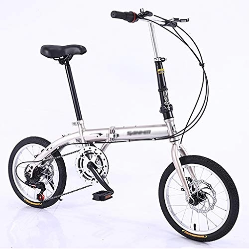 Folding Bike : ZDXC Folding Bicycle 16 Inch Adult Folding Bicycle Ultra Light Variable Speed Portable Bicycle to Work School Commute Fast Folding Bicycle