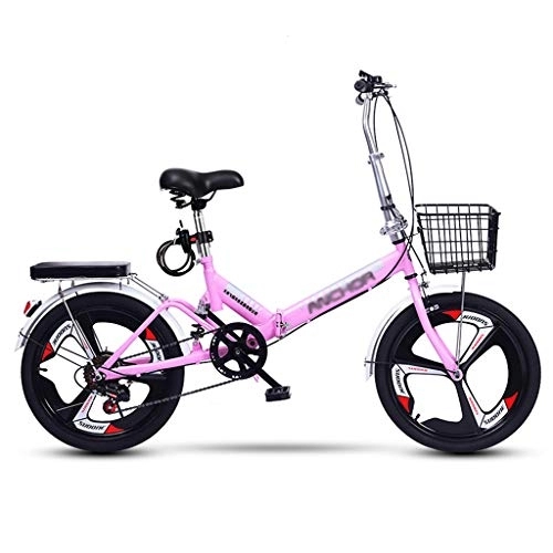 Folding Bike : ZDXC Folding Mini Bike, 20-Inch Wheels, Variable Speed Bicycle, Adjustable Seat Cycling Bikes, Adult Student Lightweight Bike