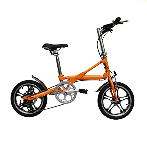 Folding Bike : ZDZXCMW Foldable Bicycle Variable Speed Double Disc Brake Folding Car Front And Rear Mechanical Disc Brakes Suitable For A Variety Of Scenarios, Yellow