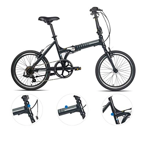 Folding Bike : ZDZXCMW Folding Car 20 Inch Folding Bike Portable City Cycling Bicycle Aluminum Alloy Is Easy To Fold Outdoor Travel Camping, Gray