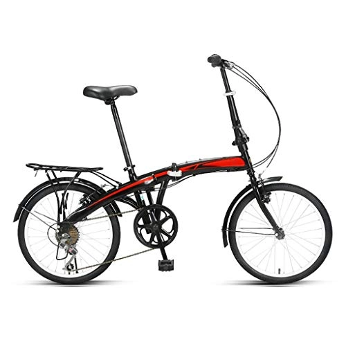 Folding Bike : ZHANGAIGUO 20 Inch Folding Bicycle, Professional 7 Speed Gears - Women's Light Work Adult Adult Ultra Light Variable Speed Portable Adult Small Student Male Bicycle Folding Carrier Bicycle Bike