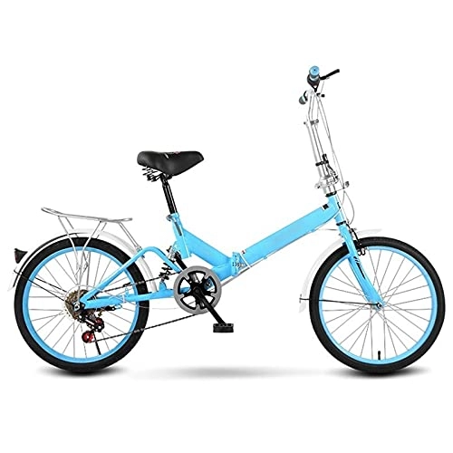 Folding Bike : ZHANGAIGUO Folding Bicycle, 26 Inch Women'S Light Work Adult Ultra Light Variable Speed Portable Adult Small Student Male Bicycle Folding Carrier Bicycle Bike (Color : Blue)