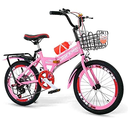 Folding Bike : ZHANGOO Foldable Station Wagon, 7-speed Transmission, Complete Shock Absorber Folding Bike, 22-inch Tires, 150 Cm Body, Universal For Boys And Girls, Multi-color
