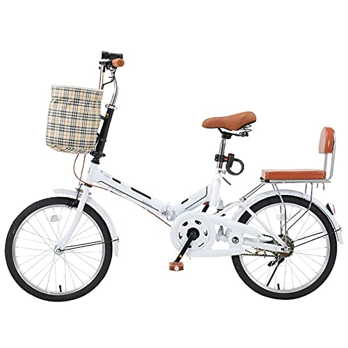 Folding Bike : ZHANGOO Mountain Bike Folding Bike 7 Speed And Save Space Better Like, Black Bike Height Adjustable Seat, With Back Seat And Basket，Running On The Highway