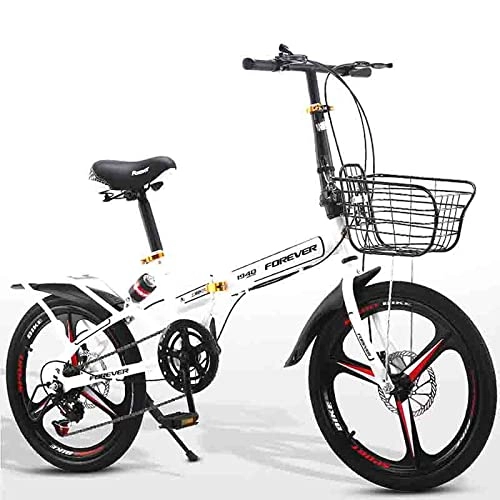 Folding Bike : ZHANGOO Unisex Folding Bicycle, 20-inch Wheels, Labor-saving Seven-speed Transmission, 140 Cm Body, Convenient For Urban Travel