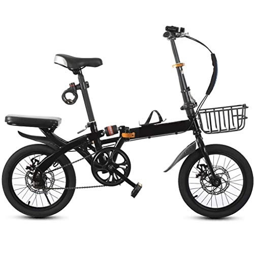 Folding Bike : ZHEDYI 16in / 20in Folding Bike Bicycle, Adult Student Male And Female Variable Speed Ultralight Portable Bicycles, Women's Bike Commuting Bicycle in Urban Environment，Bike Basket