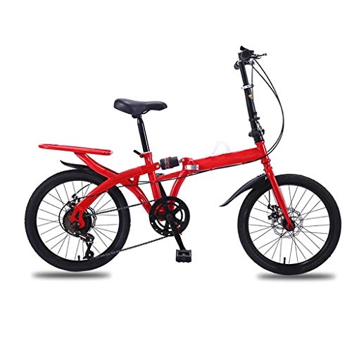 Folding Bike : ZHEDYI 16in Variable Speed Folding Bike Bicycle, Mountain Bike with Rear Frame and Comfortable Seat, Shock Absorber Dual Disc Brake Portable Women's Bicycle, Suitable for Various Road Sections