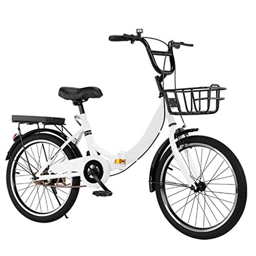 Folding Bike : ZHEDYI 20in / 22in / 24in Variable Speed Folding Bike, Boy and Girl Bicycle, Young Adult Bikes, 6 Speed Anti-skid Wear-resistant Tire, Double Brake ，With Bike Basket (Color : Single speed, Size : 24in)