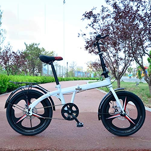 Folding Bike : ZHEDYI 20in Folding Bike Bicycle, Aluminum Alloy Handlebar Double Disc Brake, Ultra-light Portable Folding Bicycles, Student Commuter City Commuter Bikes, Single Speed 6 Speed Optional
