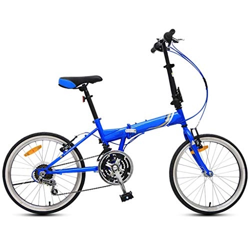 Folding Bike : ZHEDYI 21-speed Bike, 20-inch Folding Bike, Adult Cruiser Bicycle, Bikes for Women，ladies Student Beginner Bike, Mountain Bike，Youth Light Steel Frame Bike (Color : 21-speed blue, Size : 20inch)