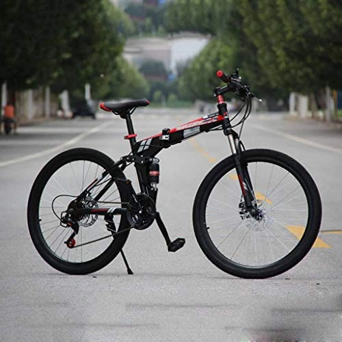 Folding Bike : ZHI-HAN 29inch Mountain Bike, FOLDING MTB Speed Bicycle City Bike Dual Disc Brake Ultra Light Portable Unisex-36Speed-F