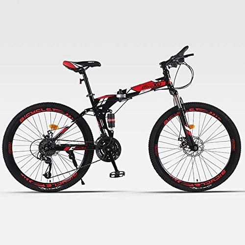 Folding Bike : Zixin 26 Inch Foldable Bicycle, Folding Bike for Ladies and Men, Folding Bike for Adults Suitable for Men Women Maximum Load 200Kg (Color : Red, Size : 26 inches)