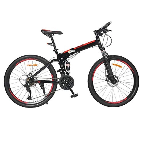 Folding Bike : ZJBKX 26inch Folding Mountain Bike, Lightweight Crosscountry Student Portable Variable Speed Double Shock-Absorbing Bicycle for Men and Women 24speed
