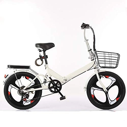 Folding Bike : ZJBKX Folding Bicycle for Men and Women, Ultra Light and Portable Adult 20-Inch Small Student Bicycle with Variable Speed and Shock Absorption