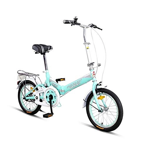 Folding Bike : ZLXLX Folding Bicycle Ultra Light Portable Women's Small 16 inch Adult Small Wheel Adult Convenient Folding System for Easy Carrying, Folding and Storage / ? Green / 20 inches
