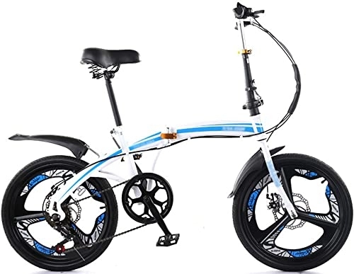 Folding Bike : ZLYJ 20 Inch Bicycle Mountain Bikes 6 Level Shifting, Thickened Carbon Steel Material, Quick Folding Ergonomic For Adults B, 20inch