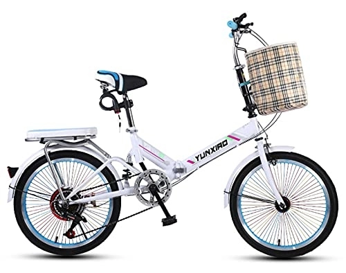 Folding Bike : ZLYJ 20 Inch Folding Bike Folding Bike Gear Shift Hub Suitable Adult Outdoors Riding Excursion C, 20 in