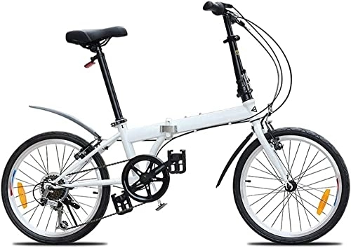 Folding Bike : ZLYJ 20 Inch Folding Bike Ultralight And Portable Adult Bicycle With Variable Speed Flywheel With 6 Gears D, 20inch