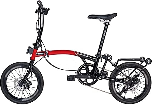 Folding Bike : ZLYJ Adult Bicycles New Three-Stage Folding Bike Portable Exercise Bike Outdoor Travel 9 Speed Bike Adult Bicycle Bicycle C, 16inch
