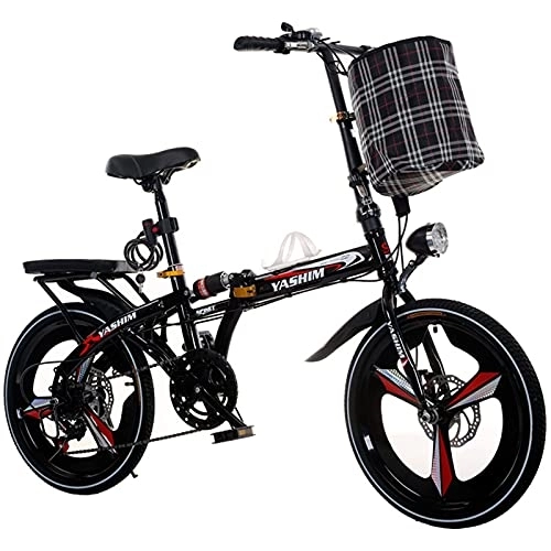 Folding Bike : ZLYJ Adult Foldable Bike, Unisex Folding Bike Lightweight and Sturdy Folding Bike, 20 Inch Displacement Leisure Bike City Folding Bike B, 20 in