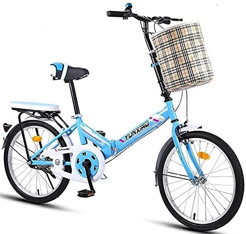 Folding Bike : ZLYJ Adult Foldable Bike, Unisex Lightweight Folding Bike 20 Inch Displacement Leisure City Bike Folding Suitable Outdoors Riding Excursion D, 20 in