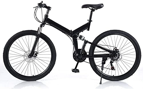 Folding Bike : ZLYJ Adult Folding Bike, 26-Inch, Mountain Bike, Folding Bike, Road Bike, 21-Speed Off-Road Bike, City Bike, Carbon Steel Folding Bike 26inch