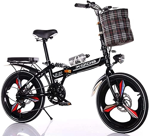 Folding Bike : ZLYJ Bike Bicycle Folding Bike 20 Inch Foldable Ultralight Bike Portable Bicycle Shock Absorber with Variable Speed, Non-Slip Road Bike for Adults Children D, 20 in