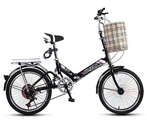Folding Bike : ZLYJ Folding City Bike, Ultralight Portable Folding Bike, Retro Style City Bikes Foldable Trekking Bike Light Bicycle, Adult Outdoors Riding Excursion A, 20 in