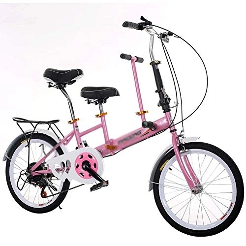 Folding Bike : ZMDZA 20 Inch Folding Variable Speed Parent-Child Bicycle with Baby Bicycle，LightWeight Mini Folding Bike (Color : A)