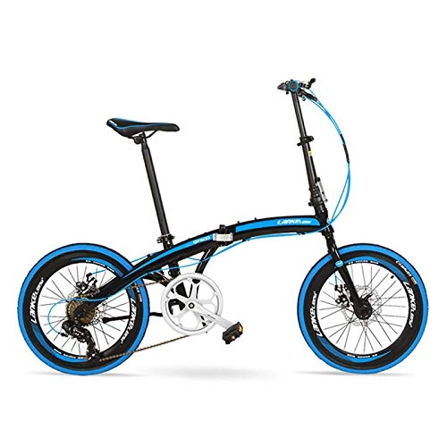 Folding Bike : ZPEE 20 Inche 7 Speeds Folding Bicycle, Lightweight Aluminium Alloy Frame Foldable Bike, Fat Tire Commuter Bike Bicycle FOR MEN Women