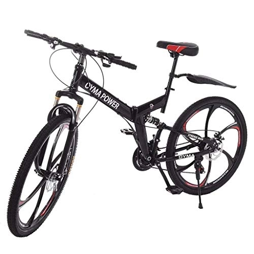 Folding Bike : ZSMLB Adult Road Bikes Mountain Bikes26 Inch Folding Mountain Bike s Bicycle Dual Disc Brakes Full Suspension Non-Slip MTB Bikes, 3 Spoke Wheels, Lightweight, for Men Women Bicycle