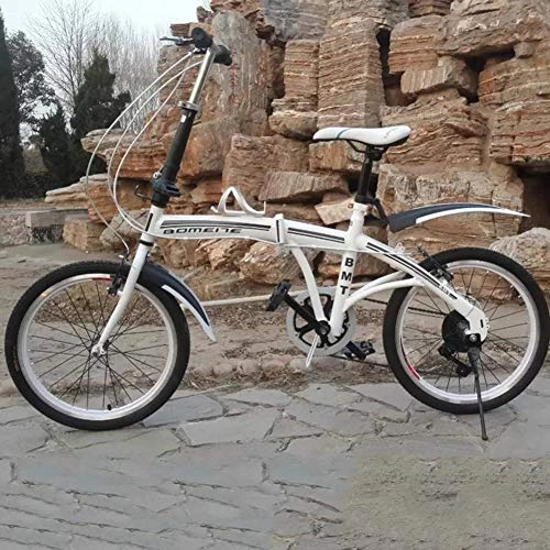 Folding Bike : ZTIANR Folding Bicycle, 20 Inch Children Adult Bikes Lightweight Folding Commuter City Caravan Variable Speed Bike