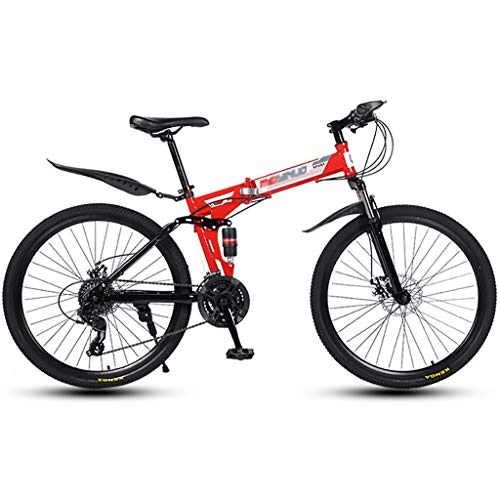 Folding Bike : ZTMN 26-inch Bicycle, 21-speed Full Suspension Mountain Bike, Adult Folding Bike, Adult Bike, Adult Mountain Bike