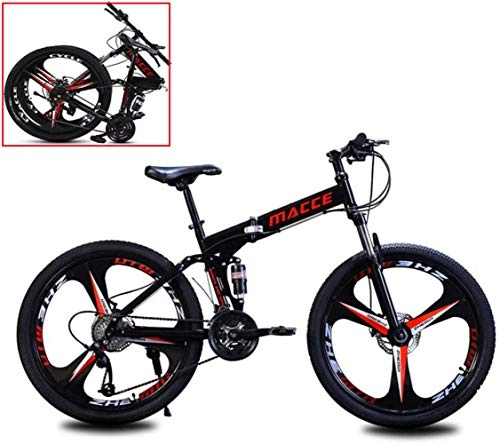 Folding Bike : ZWFPJQD Mountain Bike Bicycle Adult Folding 26 Inch Double Shock-Absorbing Off-Road Speed Racing Boys And Girls Bicycle, for Man, Woman, City, Aerobic Exercise, Endurance Training / Black