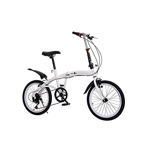 Folding Bike : zxc Bicycle 20-Inch 6-Speed Folding Bicycle High-Carbon Steel Paint Frame Compact Pedal Adult Bike (Rojo)