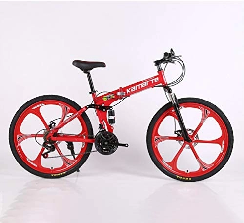 Folding Bike : ZXCY 26 Inch Mountain Bike Full Suspension Folding Bikes for Adults Men And Women Outroad Bicycles with Variable Speed And Dual Brake City Cycling, A