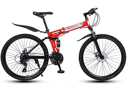 Folding Bike : ZXGQF Foldable Mountain Bike MTB Bicycle 26 Inches Steel Frame Dual Disc Brake Folding Bike, City Bicycle Bike (D2, 21 speed)