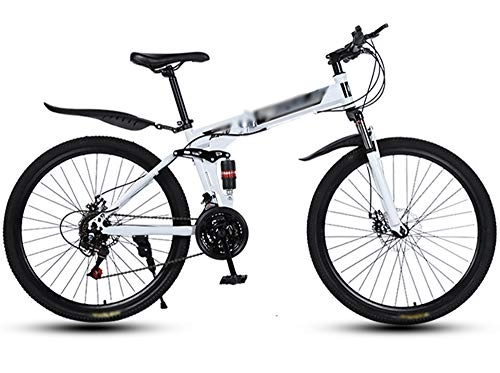 Folding Bike : ZXGQF Foldable Mountain Bike MTB Bicycle 26 Inches Steel Frame Dual Disc Brake Folding Bike, City Bicycle Bike (D3, 24 speed)