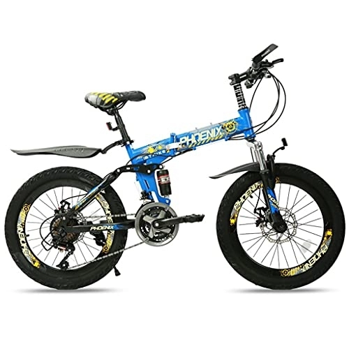 Folding Bike : ZXQZ 20'' Folding Mountain Bike, Adult 21-speed Portable Lightweight Bicycle with Double Shock Absorption