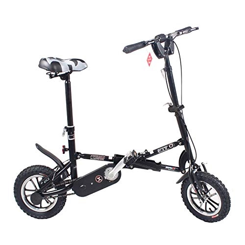 Folding Bike : ZXWNB Folding Bicycle Mini Men's And Women's Bicycle Ultra-Light Small Portable Adult Bicycles Can Be Used for Subway And Bus 12-Inch Bicycles, Black, A