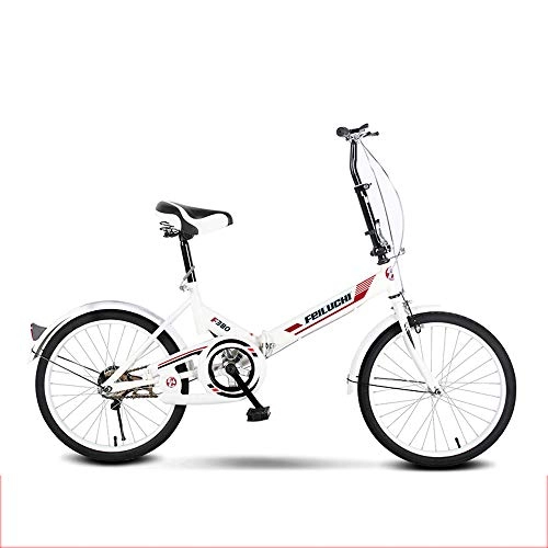Folding Bike : ZYD Adult Folding Bike, 20-inch Wheels, Without Rear Carry Rack, Black