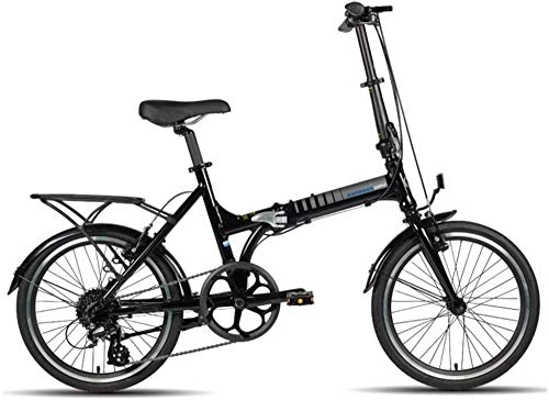 Folding Bike : ZYLDXDP Adult Folding Bike, 8-Speed With Anti-Skid And Wear-Resistant Tire Folding Bike, Lightweight Aluminum, Great For Urban Riding And Commuting, Black