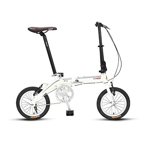 Folding Bike : ZYMING foldable bicycle 14 Inch Foldable Road Bike Portable Carbike Permanent ightweight Folding Bike Bicycle Adult Students Ultra-Light Portable Women's adults pedals (Color : C)