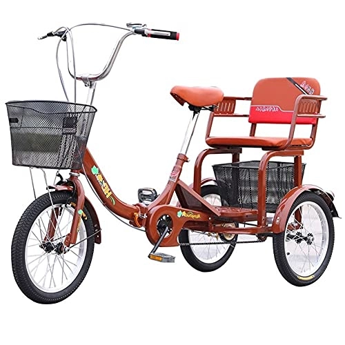 Folding Bike : zyy Adult Tricycle 1Speed Size Cruise Bike 16 Inch Adjustable Trike with Bell Foldable Tricycle with Basket for Adults Women Men Seniors for Recreation Picnics Exercise Men's Women's Bike
